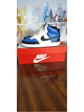 Nike Court Vision Mid NN Shoes Mens Size 9 Blue Black White Sneakers FQ8740-480